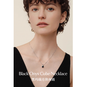 Onchic黑玛瑙方块项链女2025新款高级感轻奢