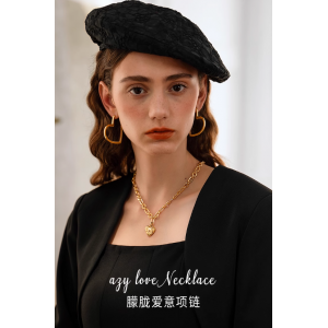 Onchic明星同款朦胧爱意项链女小众设计感爱心锁骨链