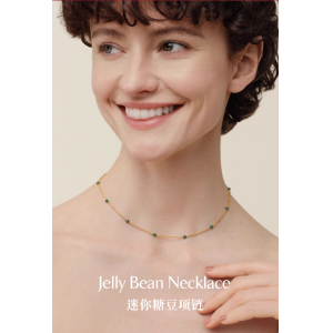 Onchic迷你糖豆项链女高级感轻奢小众锁骨链孔雀石串珠蓝松石颈链