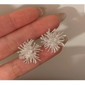 简约重工小众设计烟花水钻耳环2025新款爆款高级感耳饰